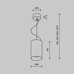 Maytoni Efir LED pendant light, black, Ø 9.5 cm, 25 W, 38°