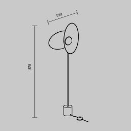 Maytoni LED floor lamp Evolution, black/white, height 158 cm