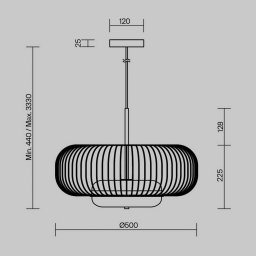 Maytoni Levitation LED pendant light, Ø 50 cm, brass-coloured
