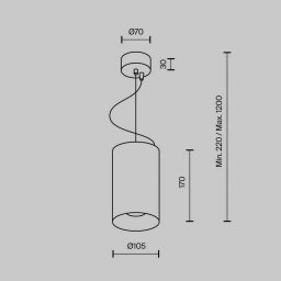 Maytoni Efir LED pendant light, white, Ø 10.5 cm, 33 W, 38°
