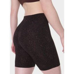 Sweaty Betty Ultimate Studio 6" Shorts Brown Panther Print womens