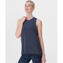 Sweaty Betty Soft Flow Studio Longline Vest Navy Blue womens