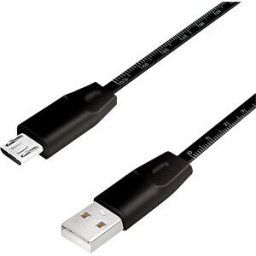 LOGILINK CU0158 - Sync and charging cable, USB-A -> micro B, 1.0 m, ruler, black