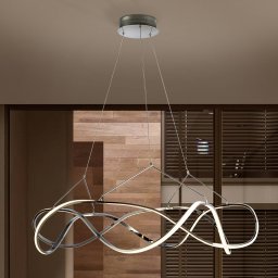 Schuller Valencia LED pendant light Molly, triac-dimmable, Ø 100 cm, chrome