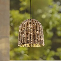 Lindby Taryn outdoor hanging light, brown, plastic, IP44 35 cm