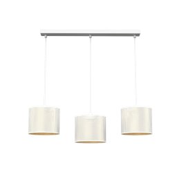 Euluna Jovin pendant light, 3-bulb linear, white/gold