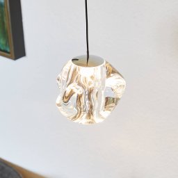 LOOM DESIGN LED pendant light Ice Ball, chrome/clear, Ø 10.5 cm