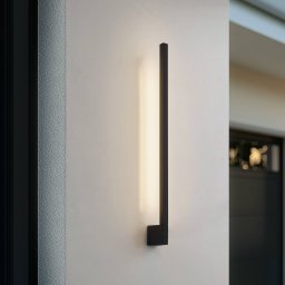 Lindby Neano LED wall light, 80 cm, black, metal, IP54