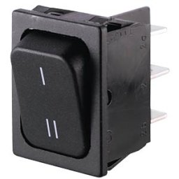 MARQUARDT WIPPE 1834.3309 - Rocker switch, 2-pin, UM, black, I-II