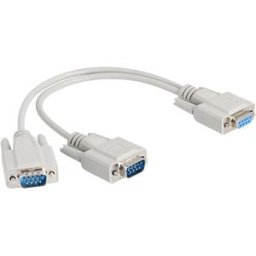DELOCK 67160 - Adapter Y cable D-Sub9 1 x female to 2 x male with screws 30 cm
