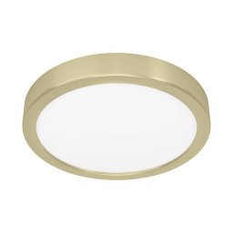 EGLO LED surface-mounted panel Fueva 5 IP20 830 brass Ø21cm