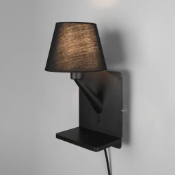 Trio Lighting Comfort wall light, matt black, metal, plug, E14