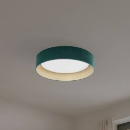 Duolla LED ceiling light Plafond, velvet green, Ø 45 cm, 3-step dimmable