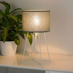 Duolla Trixi table lamp, metal, fabric, sage green, white