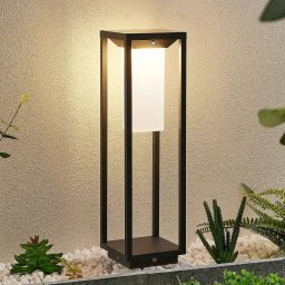 Lucande LED solar pillar light Eliel, height 50 cm, black
