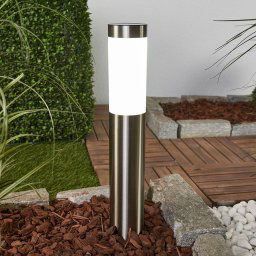 Lindby LED solar lamp Aleeza, 61 cm, stainless steel, ground spike
