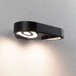 Paulmann LED sensor wall lamp Silma anthracite 2-bulb IP44