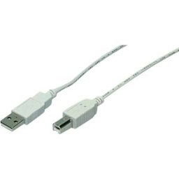 LOGILINK CU0008 - USB 2.0 cable, USB-A/M to USB-B/M, grey, 3 m