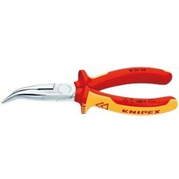 KNIPEX KN 25 26 160 - Snipe nose pliers with cutter, 160 mm, curved
