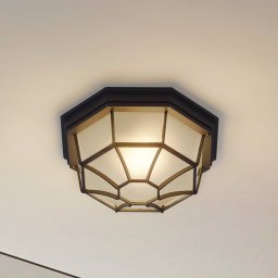 Lindby outdoor ceiling light Idril, anthracite, metal, Ø 26.5cm