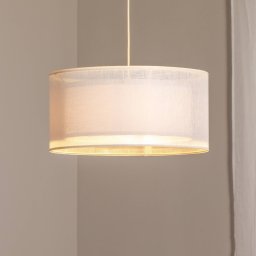 Maco Design Duo Den Light pendant light, cream, Ø 50 cm, linen, PVC
