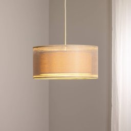 Maco Design Duo Den Light pendant light, beige, Ø 50 cm, linen, PVC