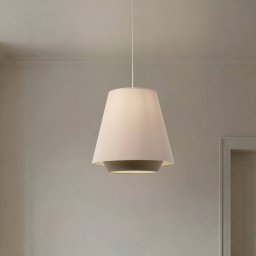 Maco Design Sensei doblo pendant light, cream/green, Ø 50 cm, textile