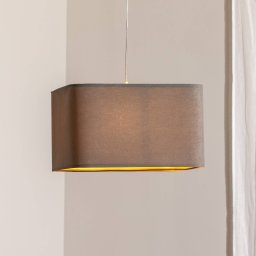 Maco Design Kwadro pendant light, grey, 40 x 40 cm, velour fabric