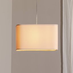 Maco Design Kwadro pendant light, white, 40 x 40 cm, velour fabric