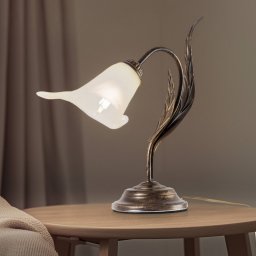 ONLI Alga table lamp, 1-bulb, iron, glass, Florentine