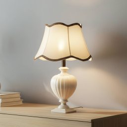 ONLI Table lamp Desy, ceramic, cream-coloured, height 60 cm, E27