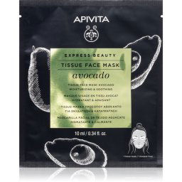 Apivita Express Beauty Moisturizing Tissue Face Mask Avocado Moisturising face sheet mask with soothing effect 10 ml
