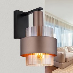 Globo Milley wall lamp, height 30 cm, bronze-coloured, metal