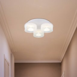 Globo LED ceiling lamp Belinda, Ø 38 cm, white, 3-bulb, glass