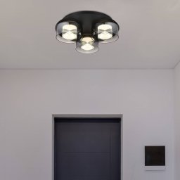 Globo LED ceiling lamp Belinda, Ø 38 cm, smoke grey, 3-bulb, glass