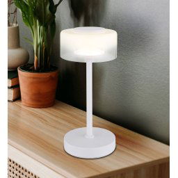 Globo LED table lamp Belinda, white, height 33 cm, metal