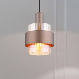 Globo Milley hanging light, Ø 19 cm, bronze-coloured, metal