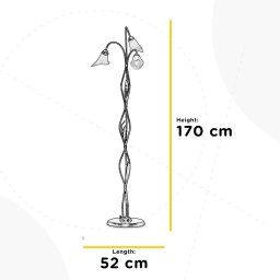 ONLI Alga 3-bulb floor lamp, iron, glass, Florentine