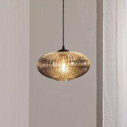 EMIBIG LIGHTING Coco dining table light, Ø 30 cm, black/smoke grey, glass