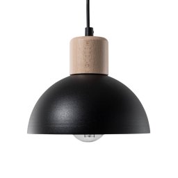 EMIBIG LIGHTING Seco hanging light, Ø 18 cm, black, metal/wood