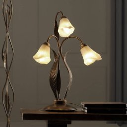 ONLI Alga table lamp, 3-bulb, iron, glass, Florentine