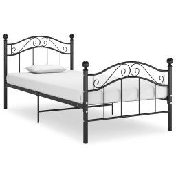 vidaXL Bed Frame without Mattress Black Metal 100x200 cm