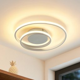 Lindby LED ceiling light Emisua, white, CCT, dimmable