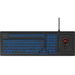 KEYSONIC 61104 - Keyboard, USB, with trackball, black, US layout
