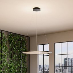 Deko-Light LED hanging light PANEL, black, Ø 63 cm, metal, CCT dimmable 50 W