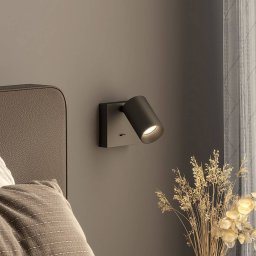 Deko-Light Wall spotlight CAN TILT, black, 10 x 10 cm, metal switch GU10