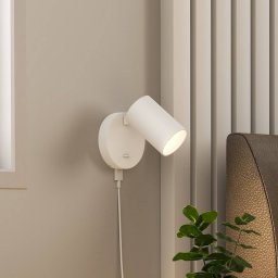 Deko-Light Wall spotlight CAN TILT, white, Ø 10 cm, metal, switch, USB