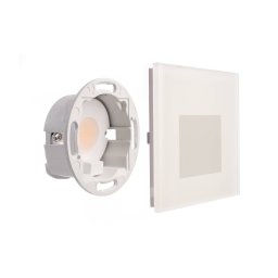 Deko-Light LED recessed wall lamp SET Alwaid, frosted glass, 8 x 8 cm, 2,700 K