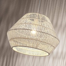 Lindby Hanging light Ottavio made of woven paper, white