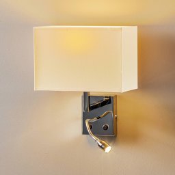 Nowodvorski Lighting Wall light Hotel LED, white, textile, 2-bulb, LED reading lamp